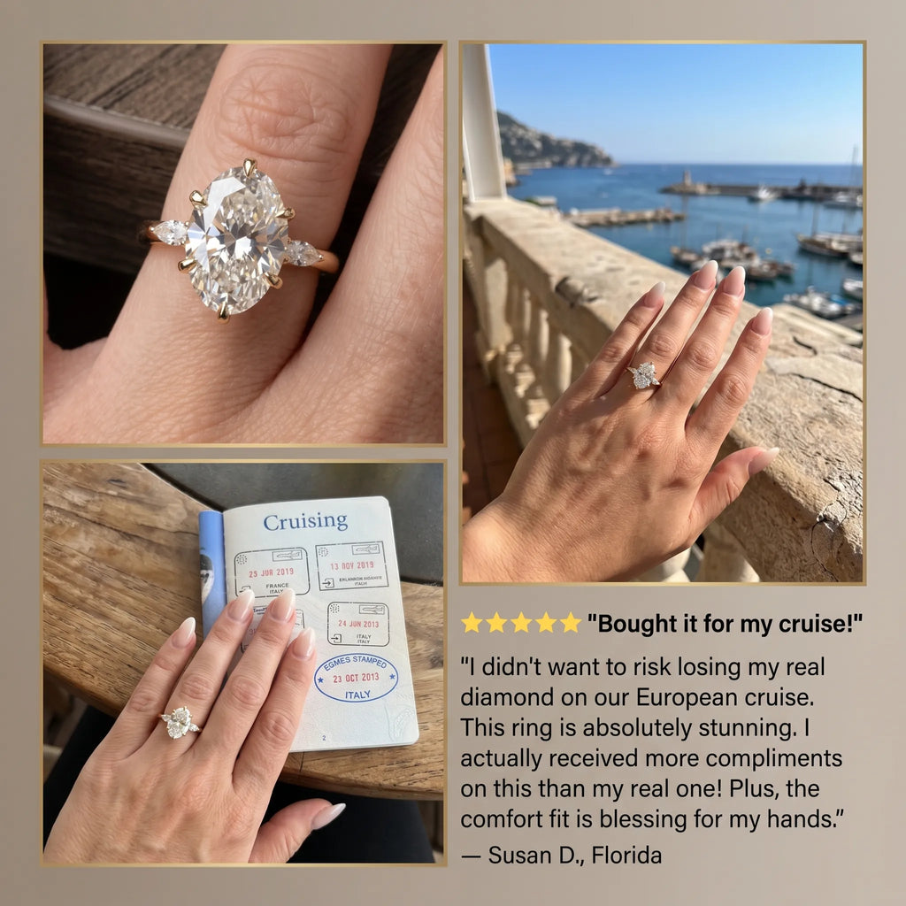 The Flawless Oval Cut: Your Radiant Anniversary Upgrade & Worry-Free Travel Ring--Last Day Sale-90% OFF🔥