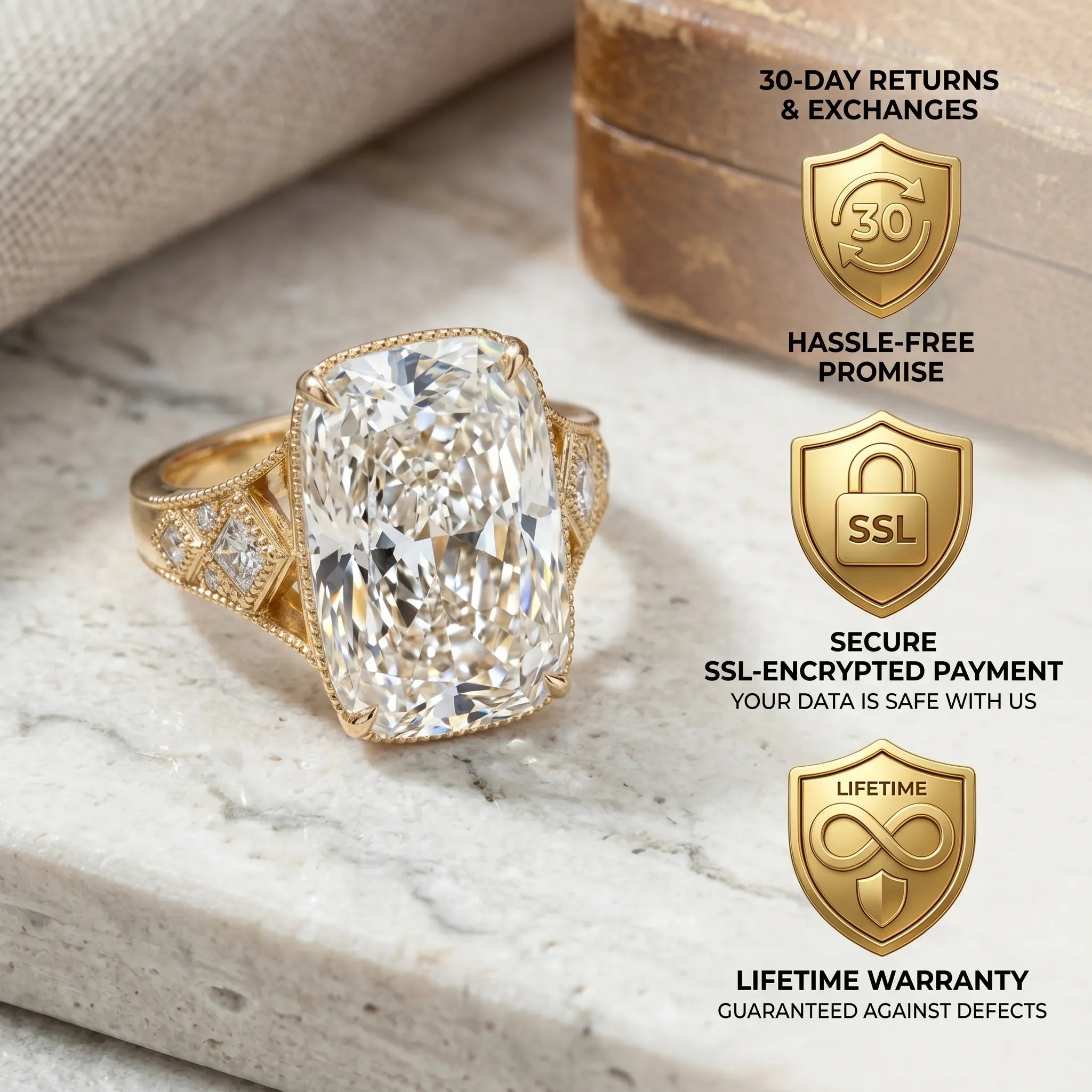 The Heirloom Collection: Vintage Elongated Cushion Ring for Everyday Brilliance--Last Day Sale-90% OFF🔥