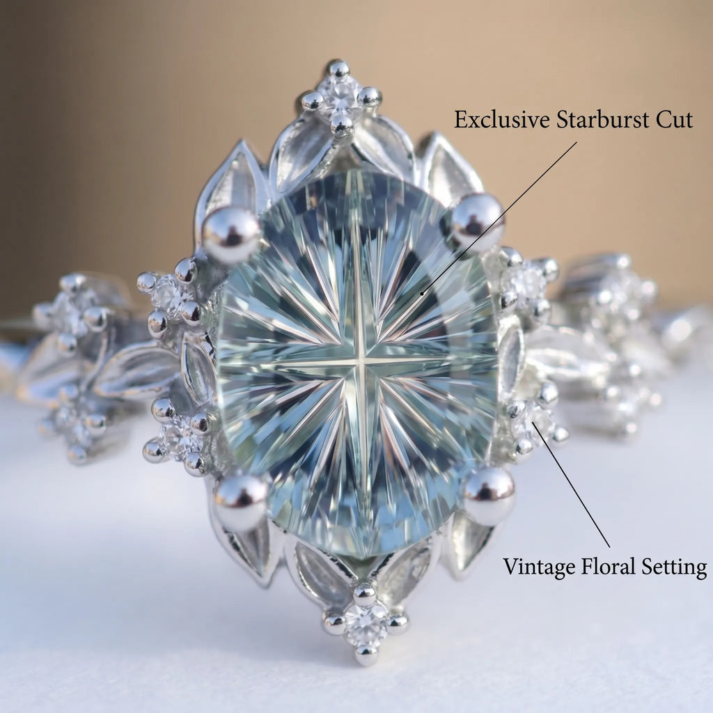 The Briar Rose Vintage Halo Ring | Starburst Cut Heirloom Elegance-Last Day Sale🔥90% OFF