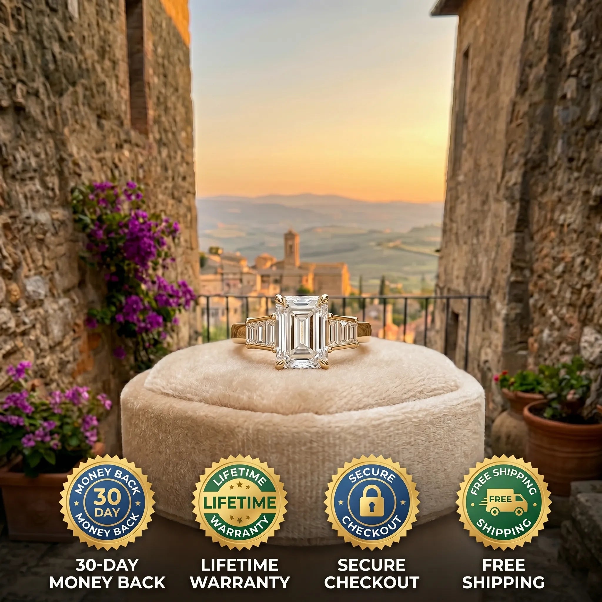 Everyday Luxury | 4 Carat E-VS1 Emerald Cut Ring for Women--Last Day Sale🔥90% OFF