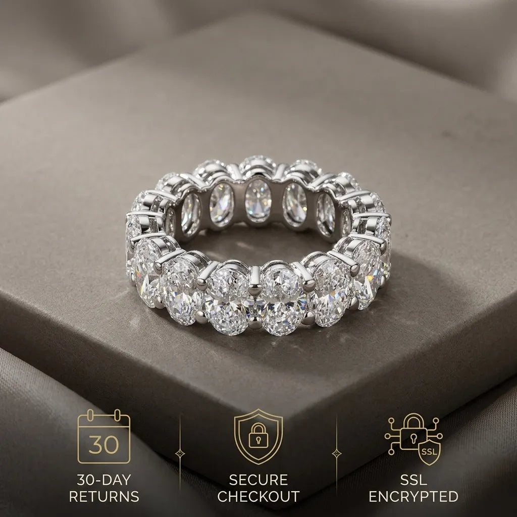 Flawless Oval Cut Eternity Band: Endless Sparkle from Every Angle--Last Day Sale-90% OFF🔥