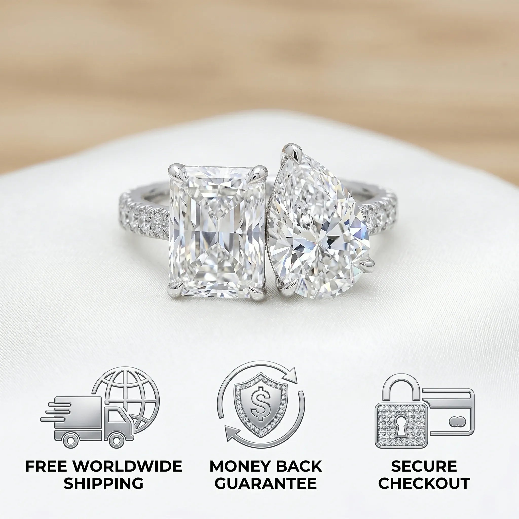 Two Hearts, One Eternal Glow: The "Toi et Moi" Statement Ring for the Woman of Elegance--Last Day Sale🔥90% OFF
