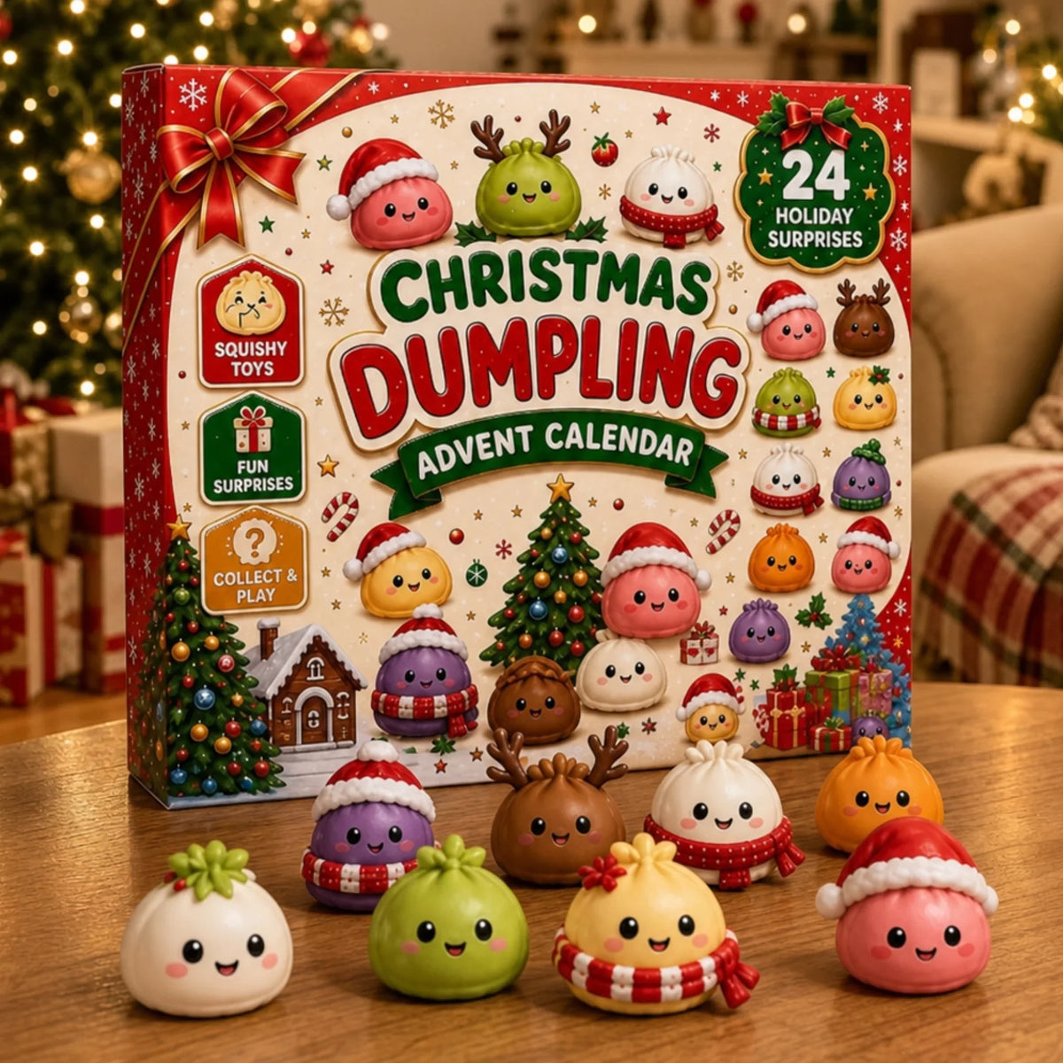 🔥Last Day 90% OFF🔥Dumpling Advent Calendar - Christmas Birthday Gifts For Mom, Dad, Brother, Sister, Kids - Merry Little Dumplings