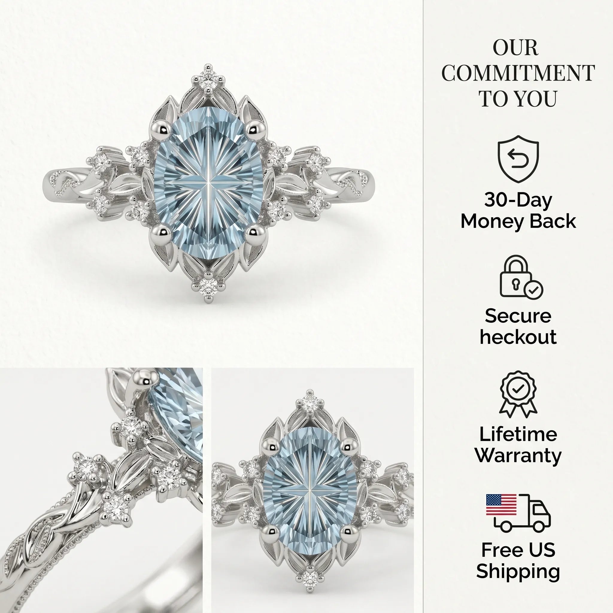 The Briar Rose Vintage Halo Ring | Starburst Cut Heirloom Elegance-Last Day Sale🔥90% OFF
