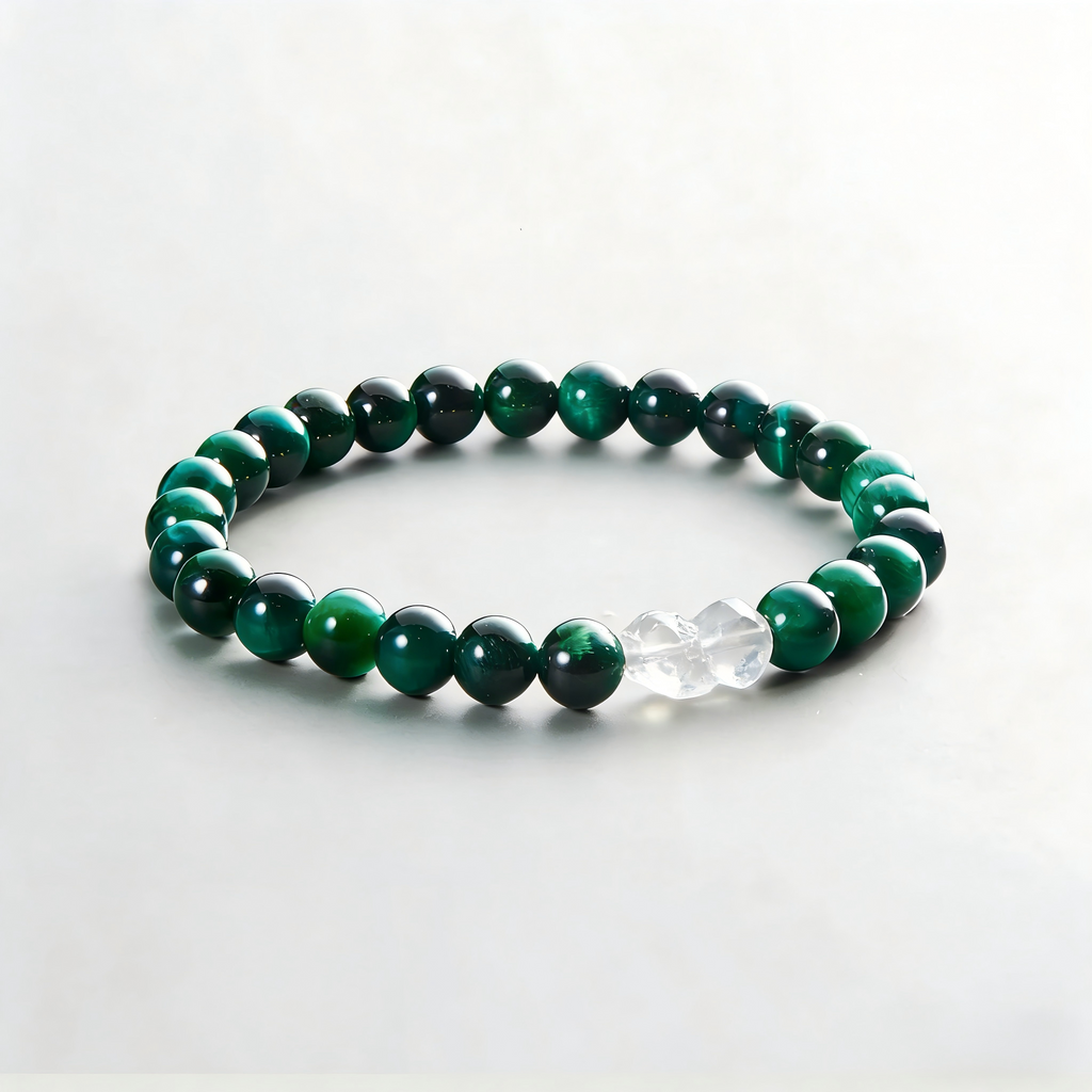 Forest Green Gemstone Bead Bracelet