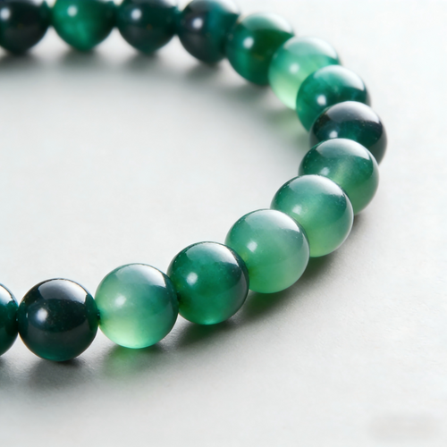 Forest Green Gemstone Bead Bracelet