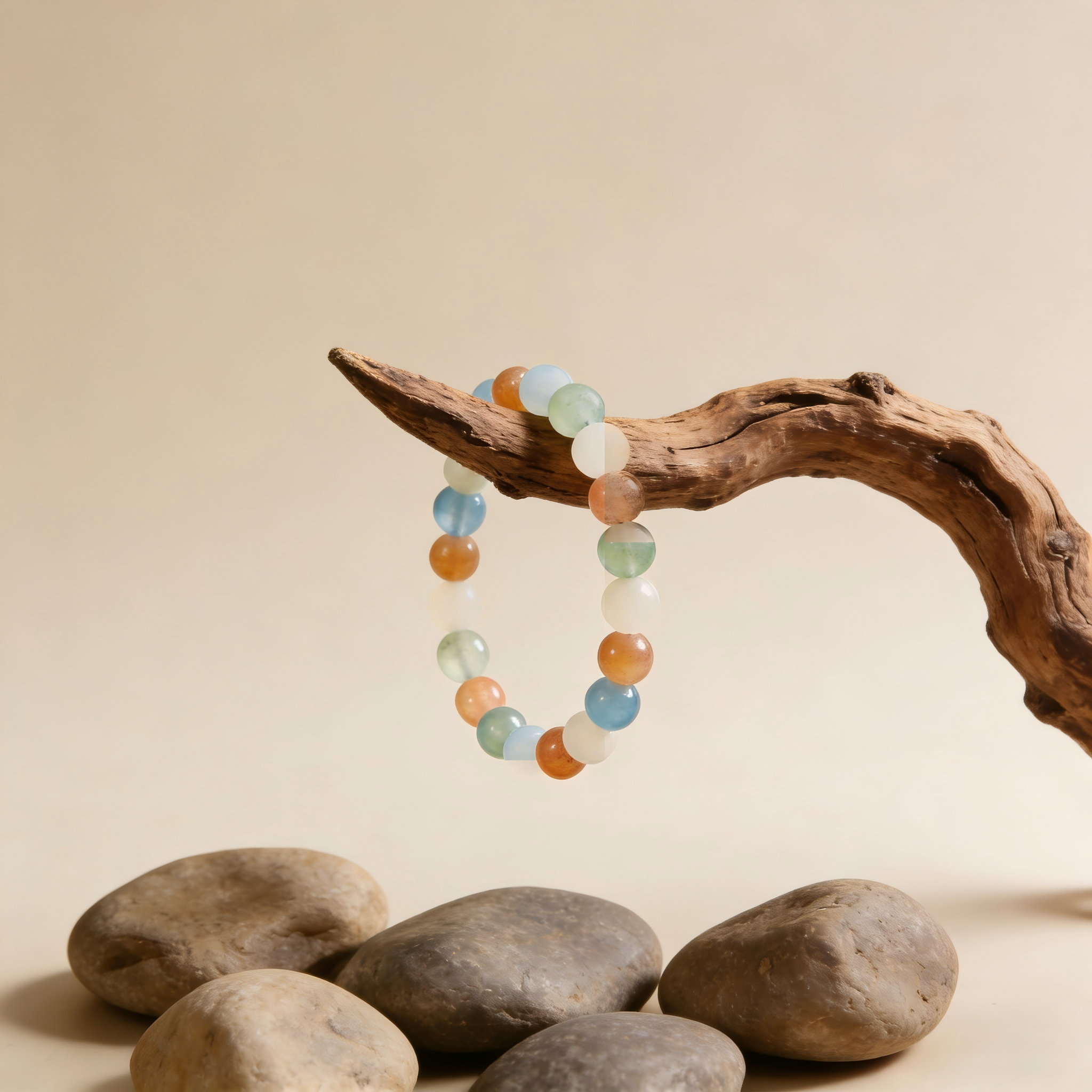 Multicolor Natural Stone Stretch Bracelet