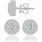 The "Timeless Radiance" 5-Carat Moissanite Halo Stud Earrings - Hypoallergenic 925 Silver-Last Day Sale🔥90% OFF
