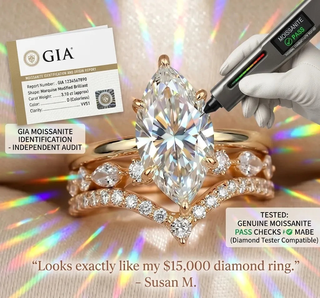 The Timeless Elegance: Marquise Cut Moissanite Crown Ring Set--Last Day Sale-90% OFF🔥