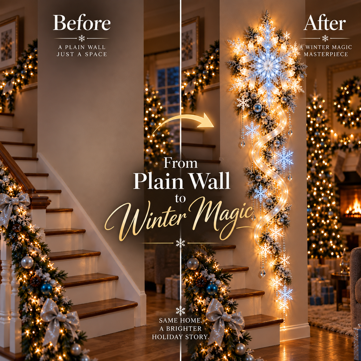 🔥Last Day 90% OFF🔥❄️ Giant Snowflake Blizzard Trail™- Let the Snowstorm Glow Indoors