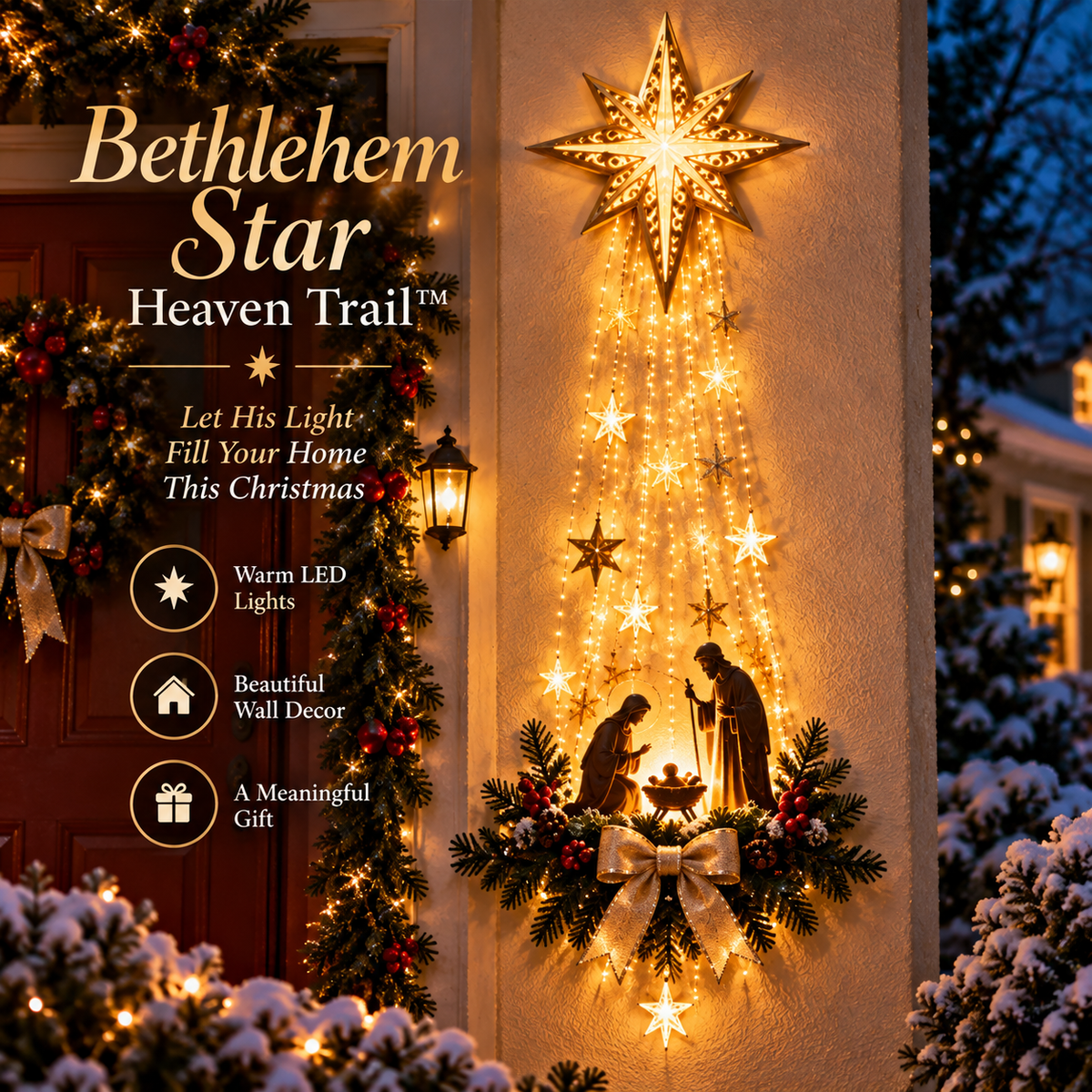 Last Day 90% OFF Bethlehem Star of Faith™ – Lighted Nativity Wall Decor