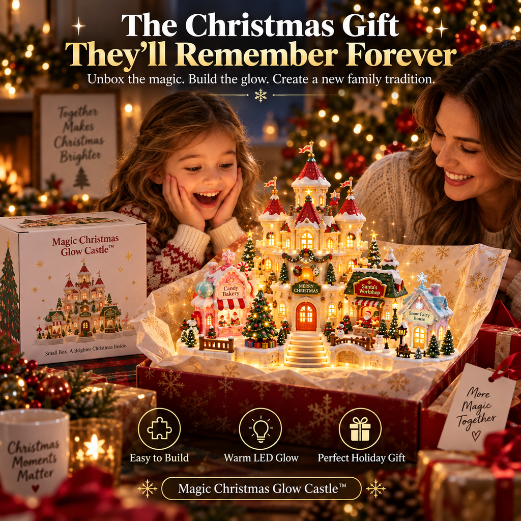 🔥Last Day 90% OFF🔥Magic Christmas Glow Castle™ Build A Christmas Memory That Glows Forever ✨