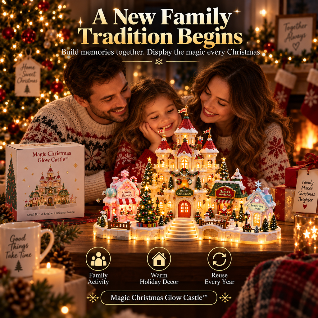 🔥Last Day 90% OFF🔥Magic Christmas Glow Castle™ Build A Christmas Memory That Glows Forever ✨