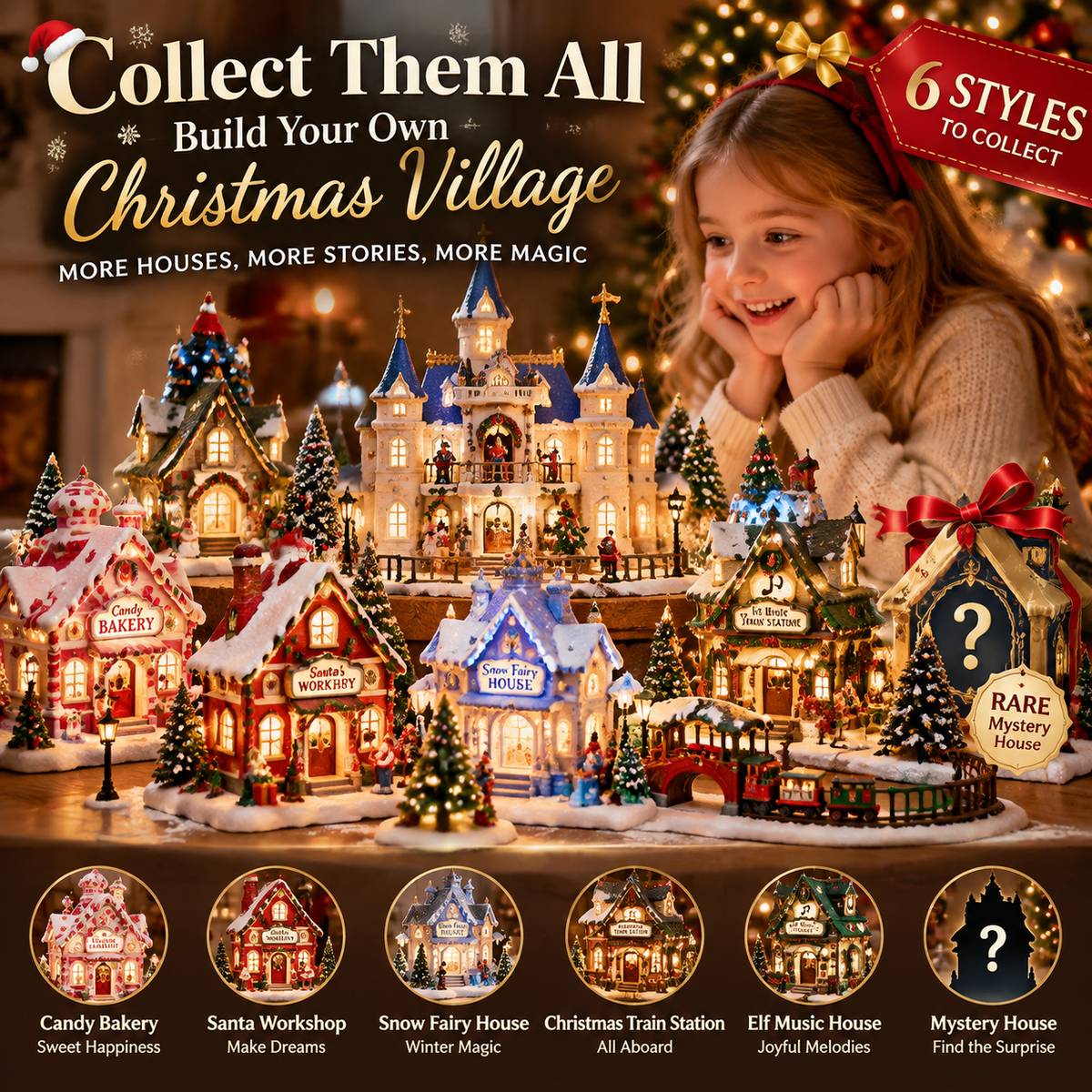 🔥Last Day 90% OFF🔥Magic Christmas Glow Castle™ Build A Christmas Memory That Glows Forever ✨