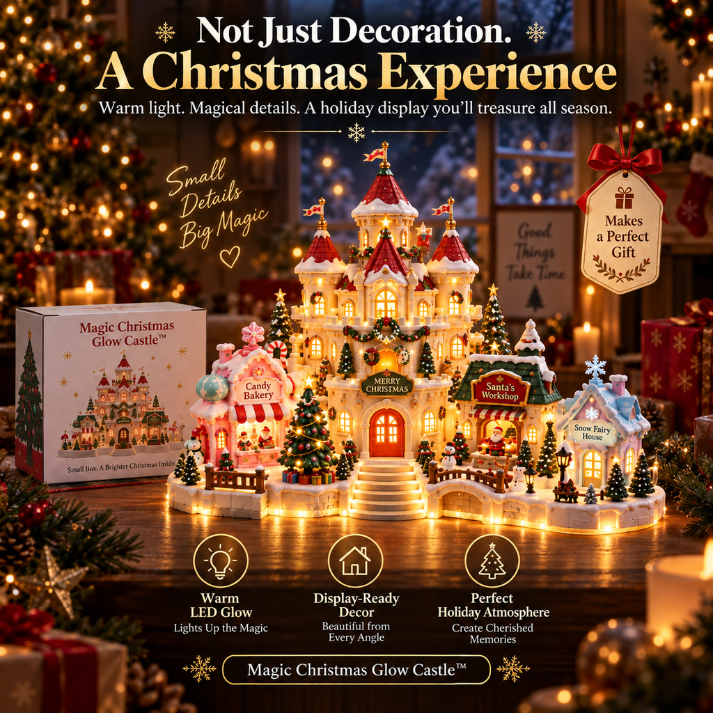 🔥Last Day 90% OFF🔥Magic Christmas Glow Castle™ Build A Christmas Memory That Glows Forever ✨