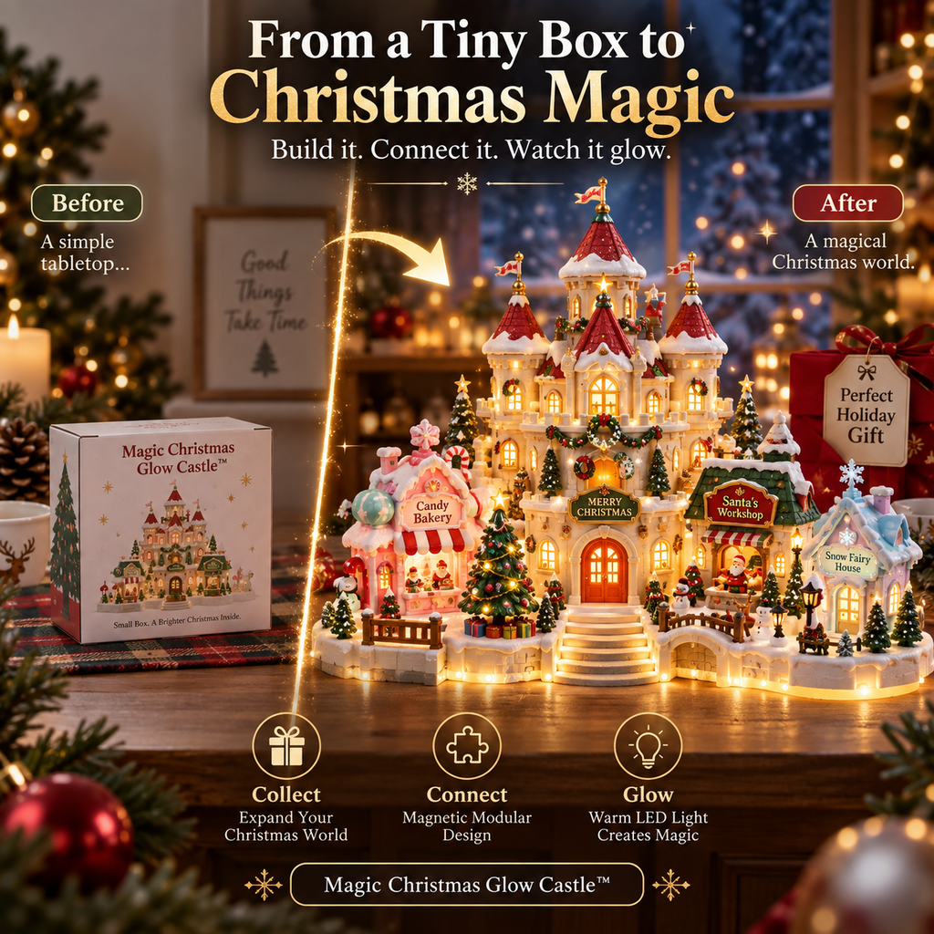 🔥Last Day 90% OFF🔥Magic Christmas Glow Castle™ Build A Christmas Memory That Glows Forever ✨