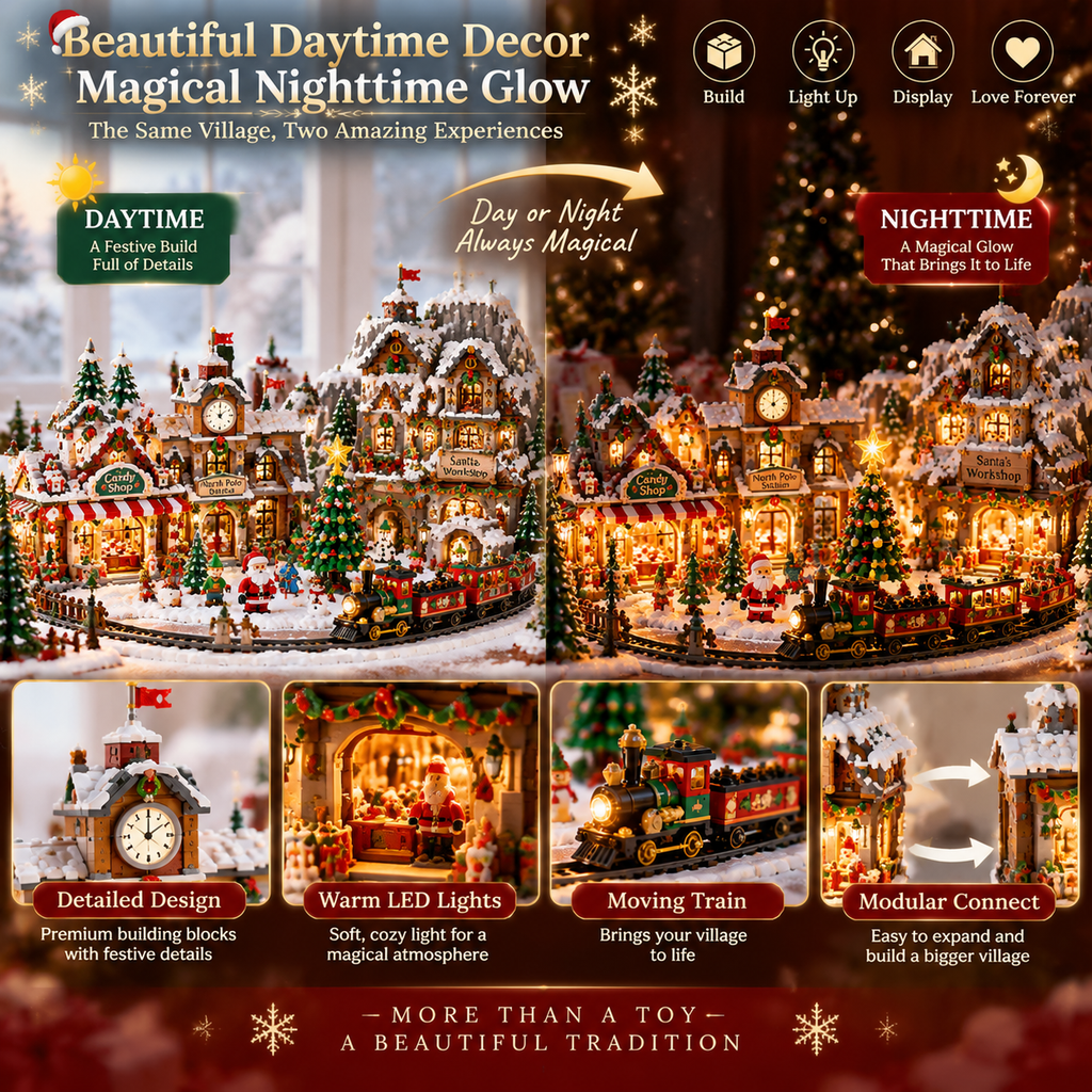 🔥Last Day 90% OFF🔥Magic Christmas Glow Castle™ Build A Christmas World That Glows With Memories ✨