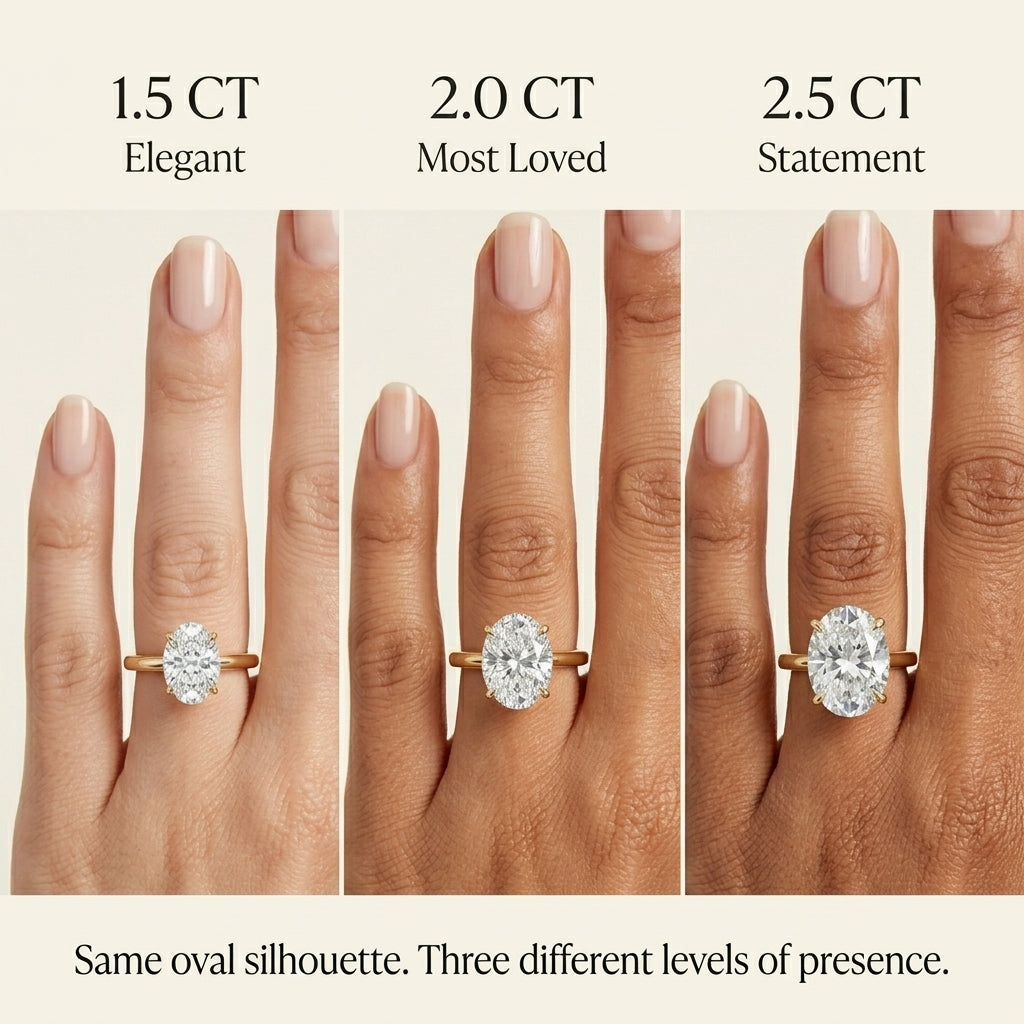 The Aurelia Oval 1.5-2.5CT Lab-Grown Diamond Hidden Halo Ring