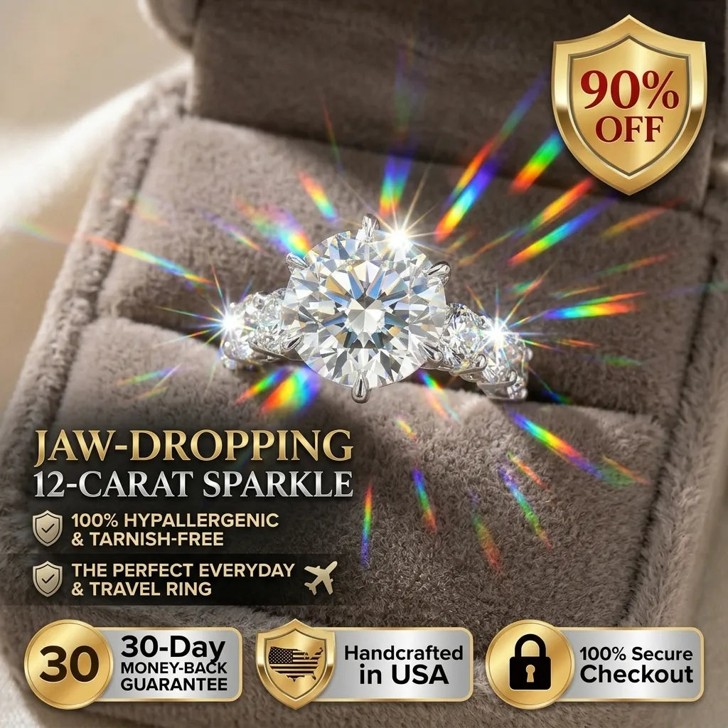 The 12-Carat Flawless Radiance Ring (Platinum Plated)-Last Day Sale🔥90% OFF