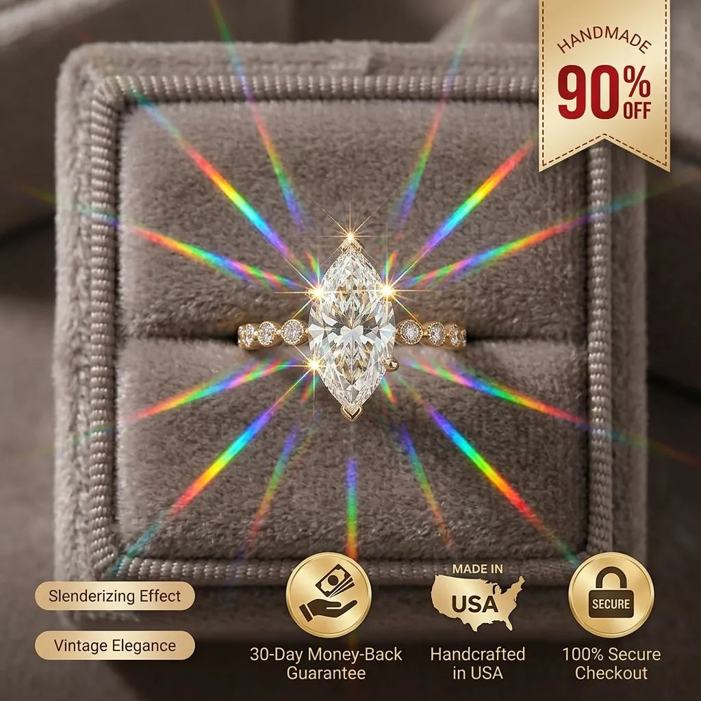 Vintage Royal Marquise Cut Ring –Last Day Sale!🔥90% OFF!-18K Gold Plated Heirloom Elegance, Finger-Slenderizing Everyday Travel Ring