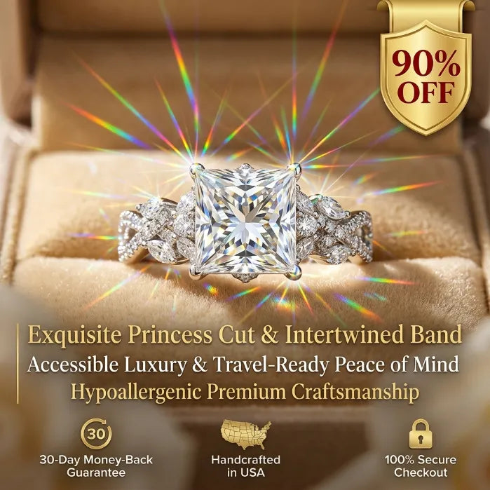 Radiant Princess Cut Promise Ring | Hypoallergenic & Conflict-Free Brilliance--Last Day Sale-90% OFF🔥