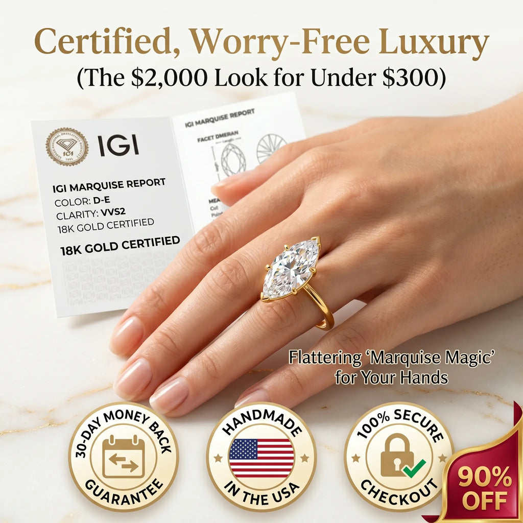 Elegant 1.57ct Marquise Cut Ring: The Slenderizing Sparkle for Every Woman--Last Day Sale🔥90% OFF