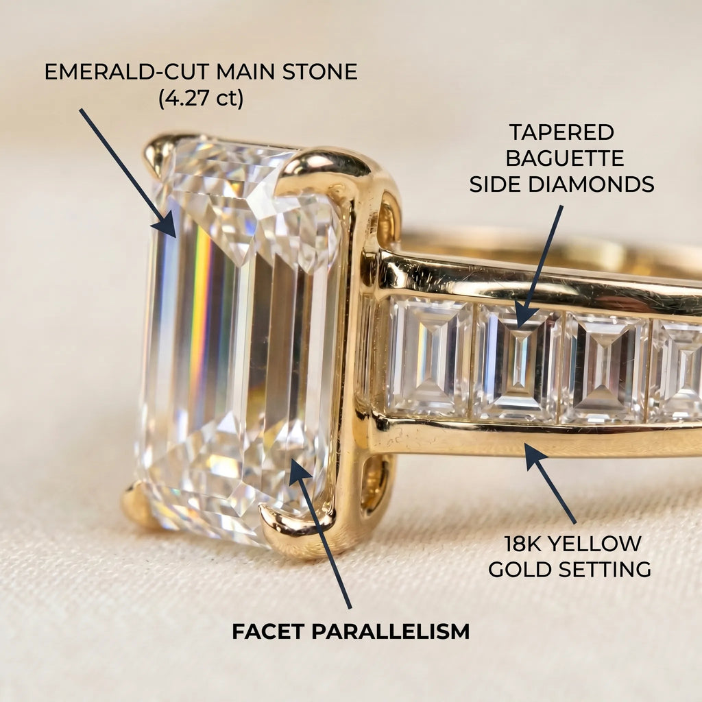 Everyday Luxury | 4 Carat E-VS1 Emerald Cut Ring for Women--Last Day Sale🔥90% OFF