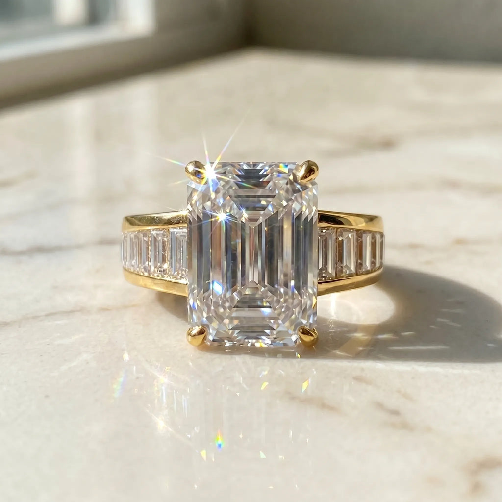 Everyday Luxury | 4 Carat E-VS1 Emerald Cut Ring for Women--Last Day Sale🔥90% OFF