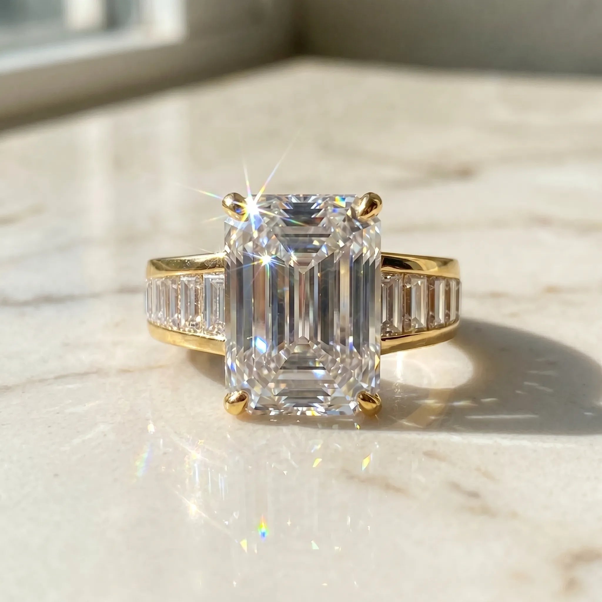 Everyday Luxury | 4 Carat E-VS1 Emerald Cut Ring for Women--Last Day Sale🔥90% OFF