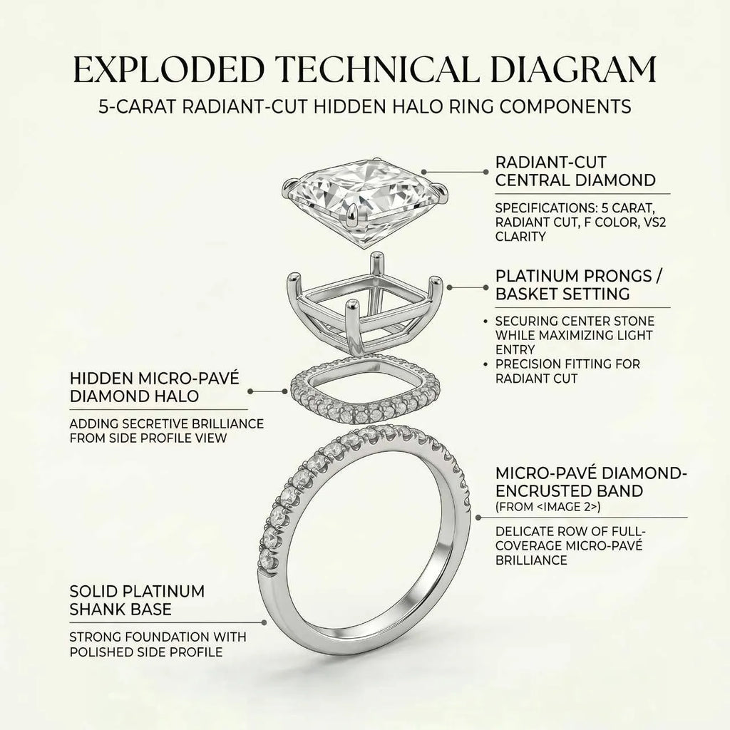 The Ultimate Anniversary Upgrade: Radiant-Cut Diamond Ring | IGI Certified F/VS2 | 18K White Gold--Last Day Sale-90% OFF🔥