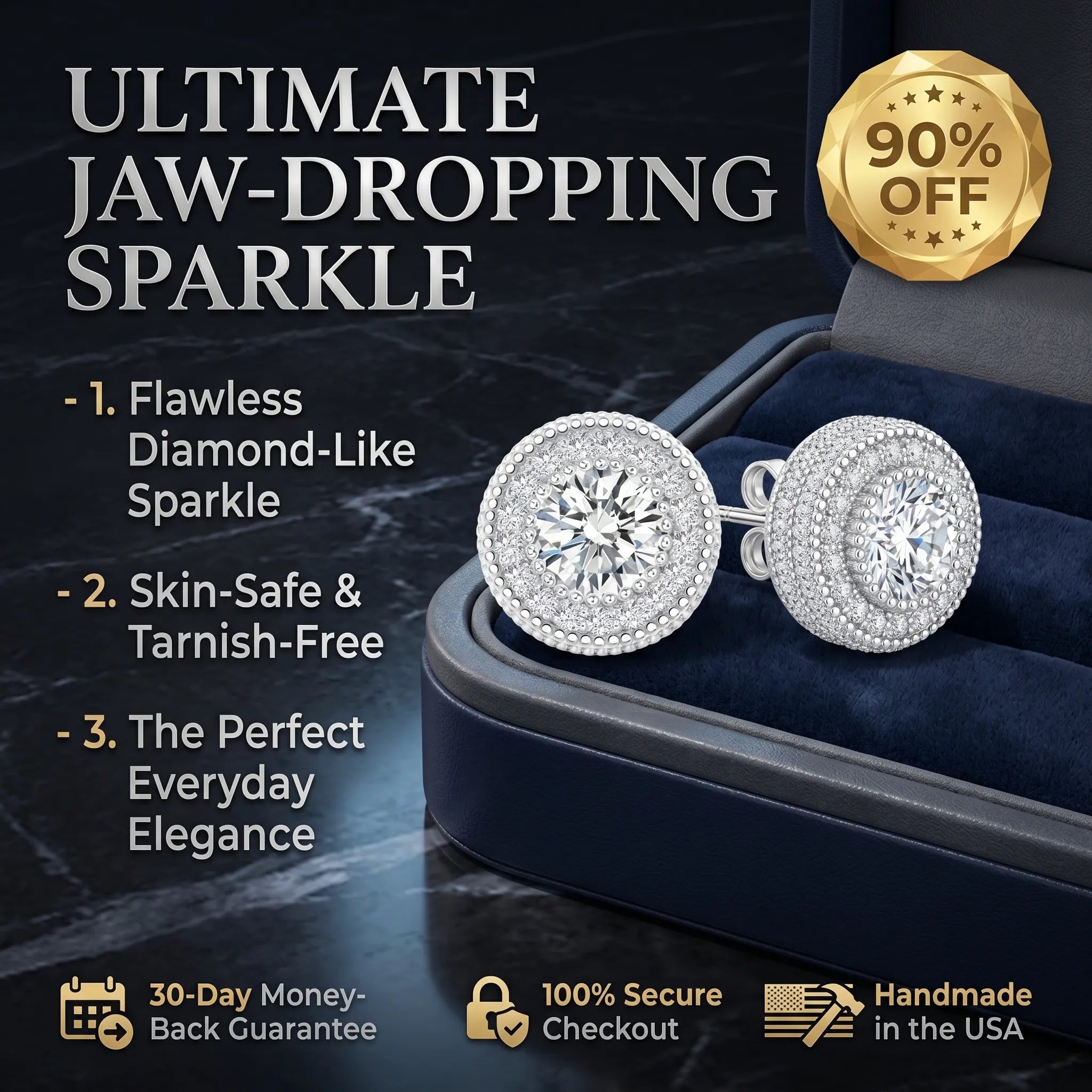 The "Timeless Radiance" 5-Carat Moissanite Halo Stud Earrings - Hypoallergenic 925 Silver-Last Day Sale🔥90% OFF