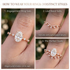 The "Blooming Daisy" Oval & Leafy Nesting Ring Set | 3-in-1 Versatile Anniversary Upgrade --Last Day Sale🔥90% OFF