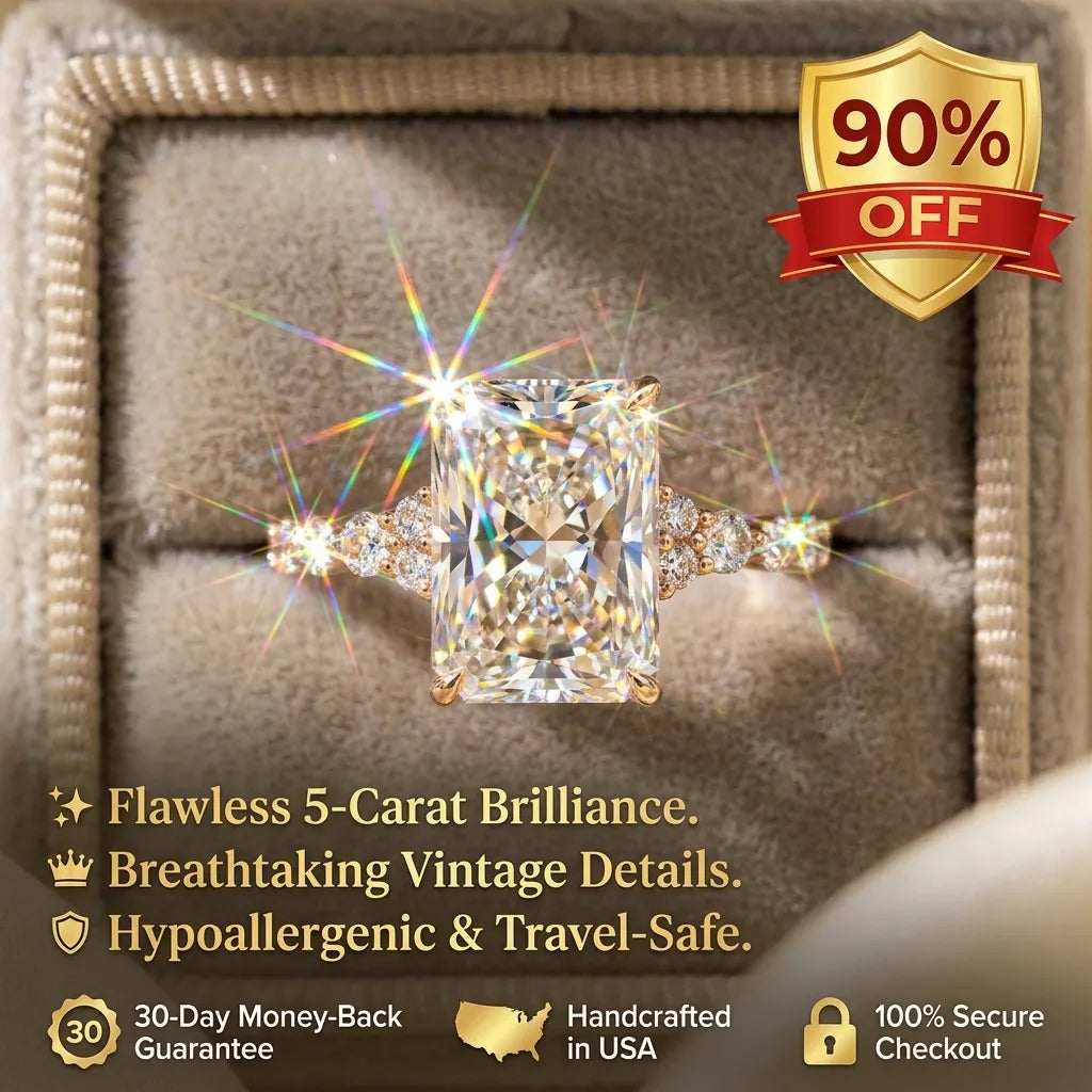 The Anniversary Upgrade: 1-5-Carat Flawless Radiant Cut Moissanite Ring (Hidden Halo, VVS1)-Last Day Sale🔥-90% OFF