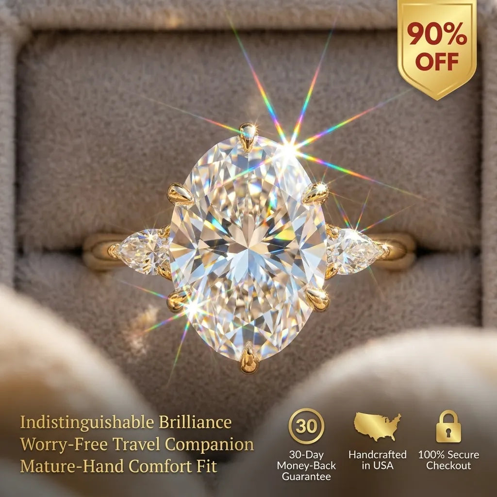 The Flawless Oval Cut: Your Radiant Anniversary Upgrade & Worry-Free Travel Ring--Last Day Sale-90% OFF🔥