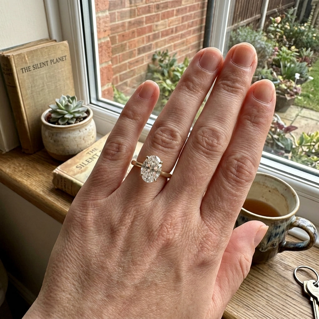 The Aurelia Oval 1.5-2.5CT Lab-Grown Diamond Hidden Halo Ring