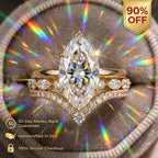 The Timeless Elegance: Marquise Cut Moissanite Crown Ring Set--Last Day Sale-90% OFF🔥