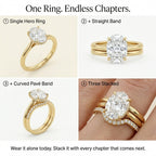 The Aurelia Oval 1.5-2.5CT Lab-Grown Diamond Hidden Halo Ring
