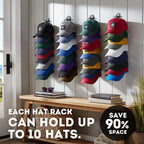 🔥Last Day 90% OFF🔥❄️Hat Rack for Wall – Baseball Cap Organizer Holds Up to 20 Hats