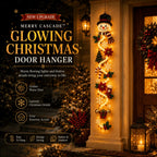 ✨Last Day 90% OFF✨– 🎄MerryCascade™ Glowing Christmas Door Hanger | 6 Festive Light Designs✨