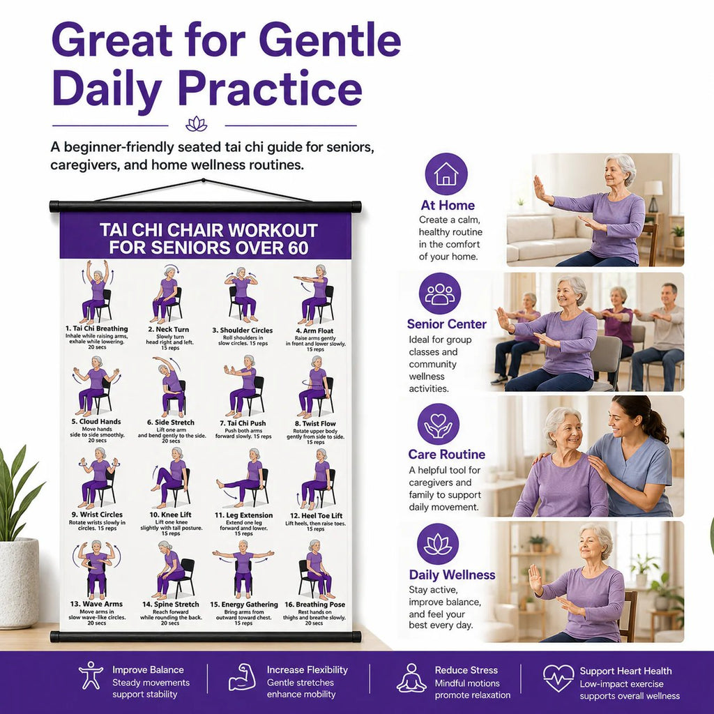 🔥Last Day 90% OFF🔥❄️🔥Tai Chi Chair Workout Chart for Seniors (16 x 24 inches)
