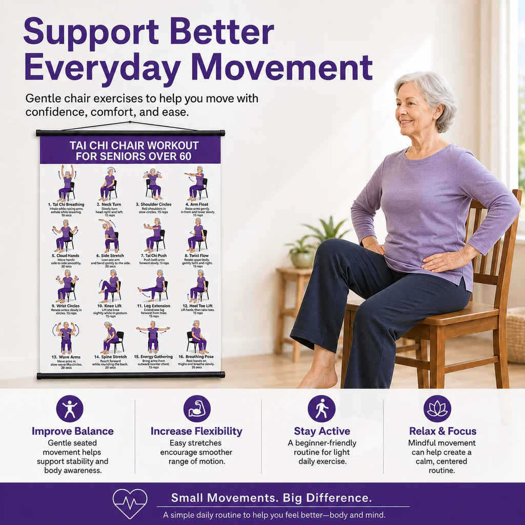 🔥Last Day 90% OFF🔥❄️🔥Tai Chi Chair Workout Chart for Seniors (16 x 24 inches)