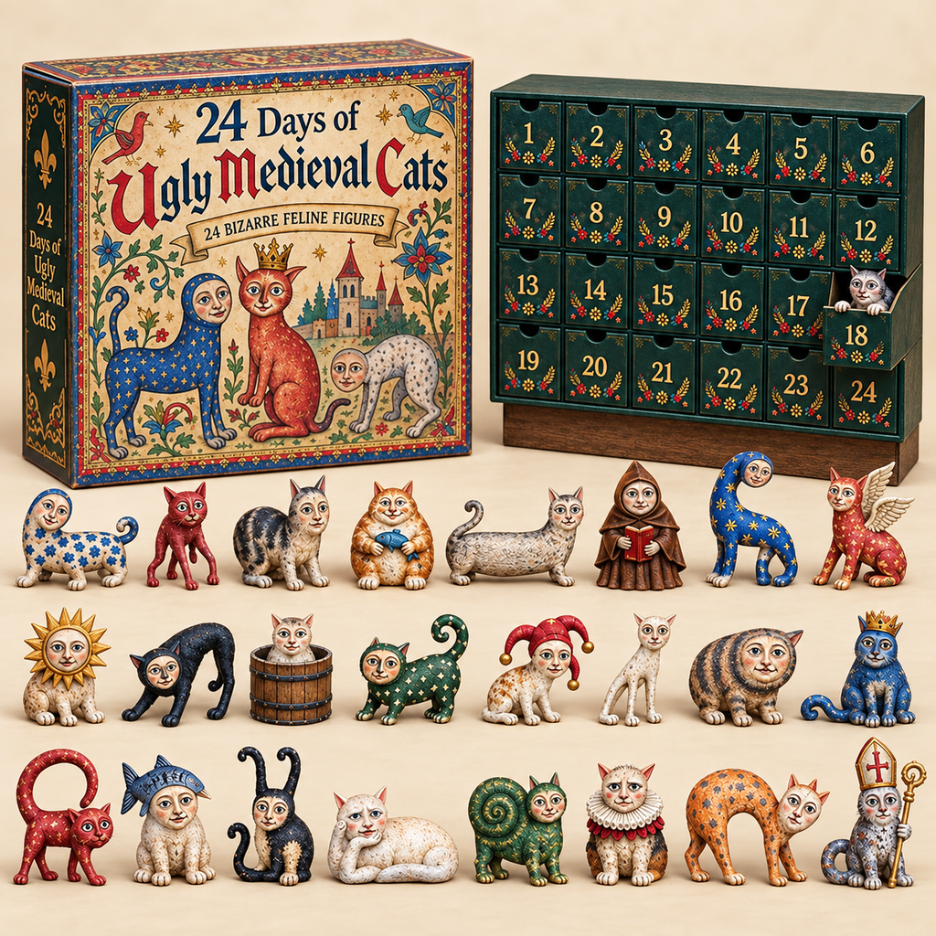 🔥Last Day 90% OFF🔥🐈🏰 24 Days of Ugly Medieval Cats – Hilariously Weird Cat Advent Calendar 2026