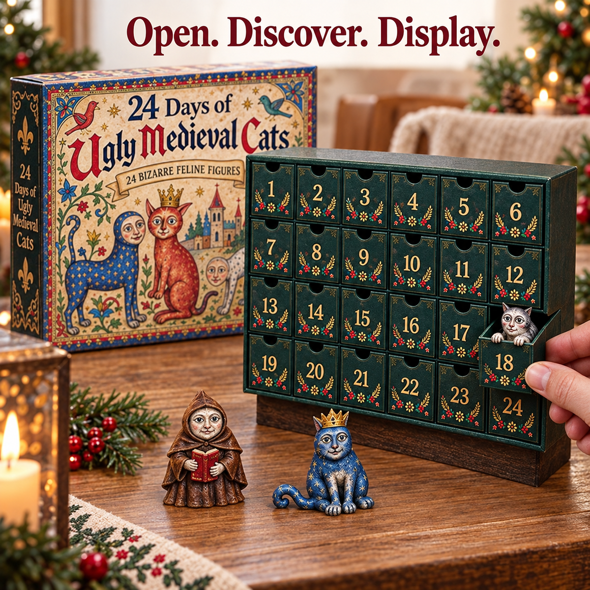 🔥Last Day 90% OFF🔥🐈🏰 24 Days of Ugly Medieval Cats – Hilariously Weird Cat Advent Calendar 2026