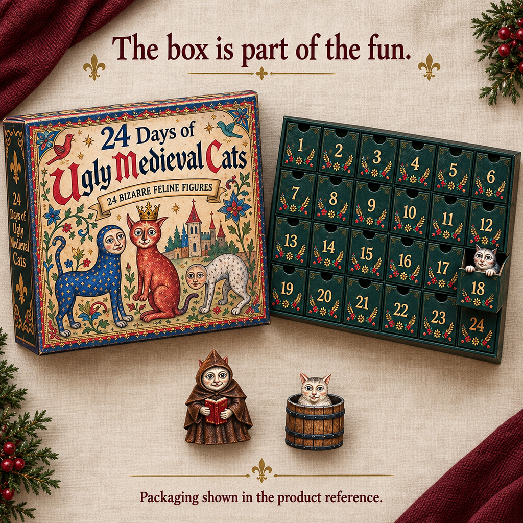 🔥Last Day 90% OFF🔥🐈🏰 24 Days of Ugly Medieval Cats – Hilariously Weird Cat Advent Calendar 2026