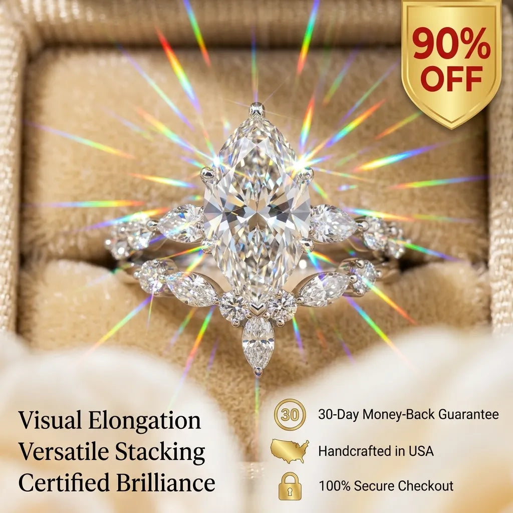 Experience Refined Radiance: The Ultimate Stacking Marquise Set--Last Day Sale-90% OFF🔥