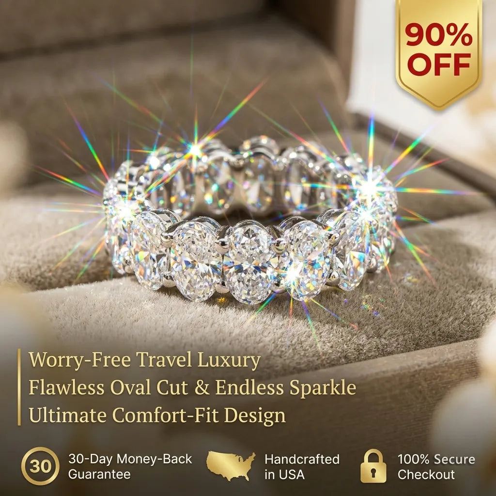 Flawless Oval Cut Eternity Band: Endless Sparkle from Every Angle--Last Day Sale-90% OFF🔥