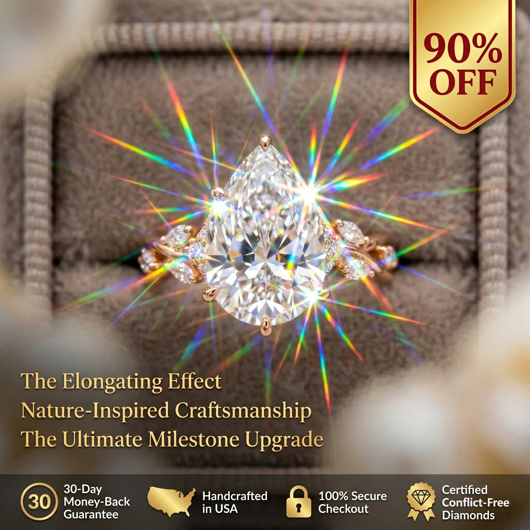 Instantly Slimmer Fingers: The Magic of Our Pear Cut Design--Last Day Sale-90% OFF🔥