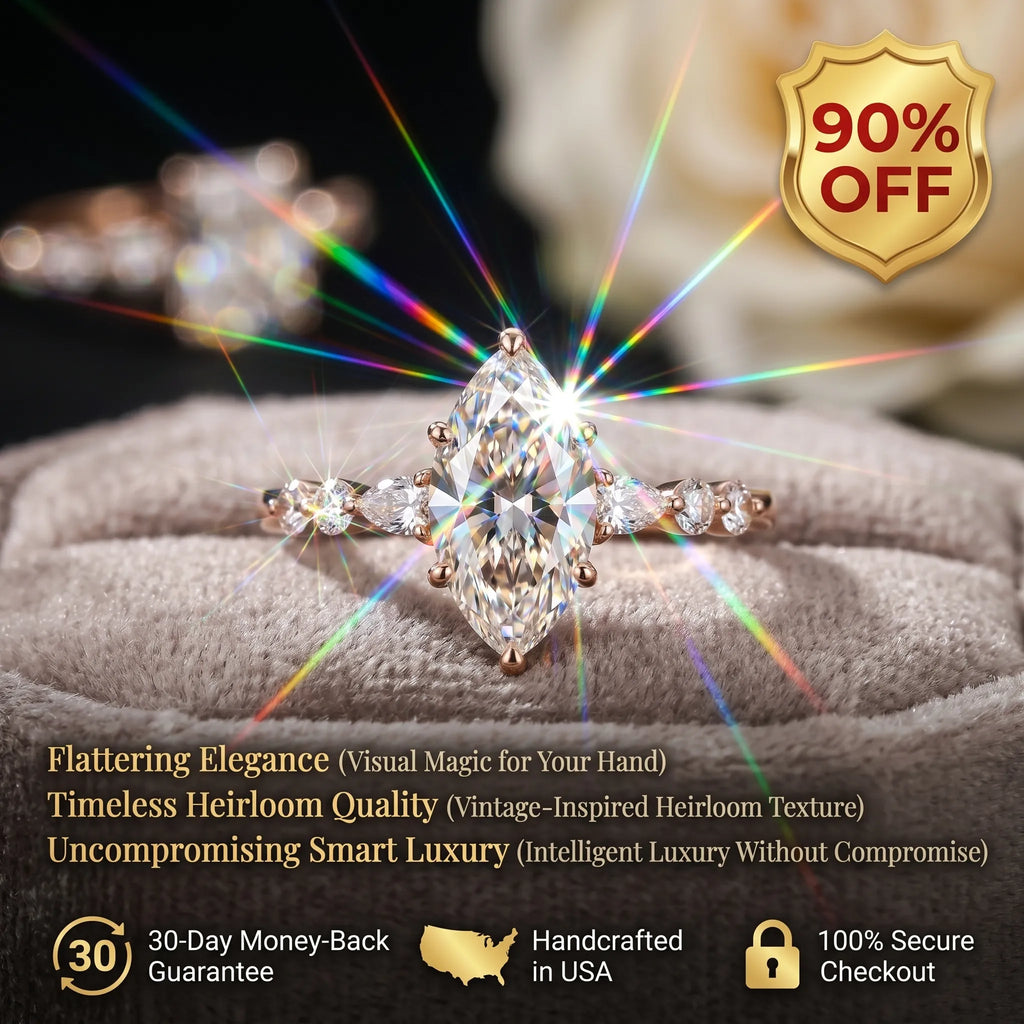 The Heirloom Marquise:  Vintage-Inspired Brilliance in Solid 18K Gold--Last Day Sale-90% OFF🔥