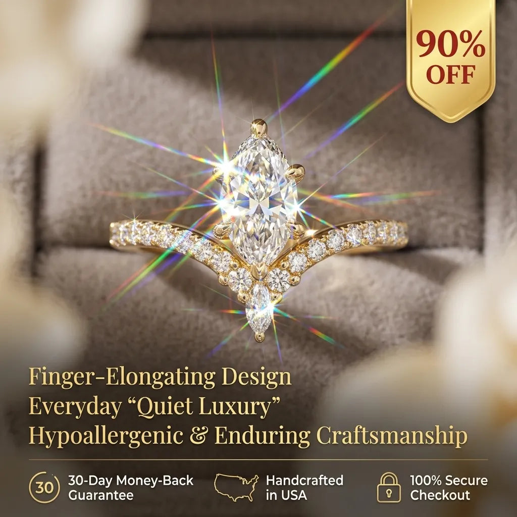 The Radiant Chevron Ring | Vintage Marquise Cut for Everyday Luxury--Last Day Sale-90% OFF🔥