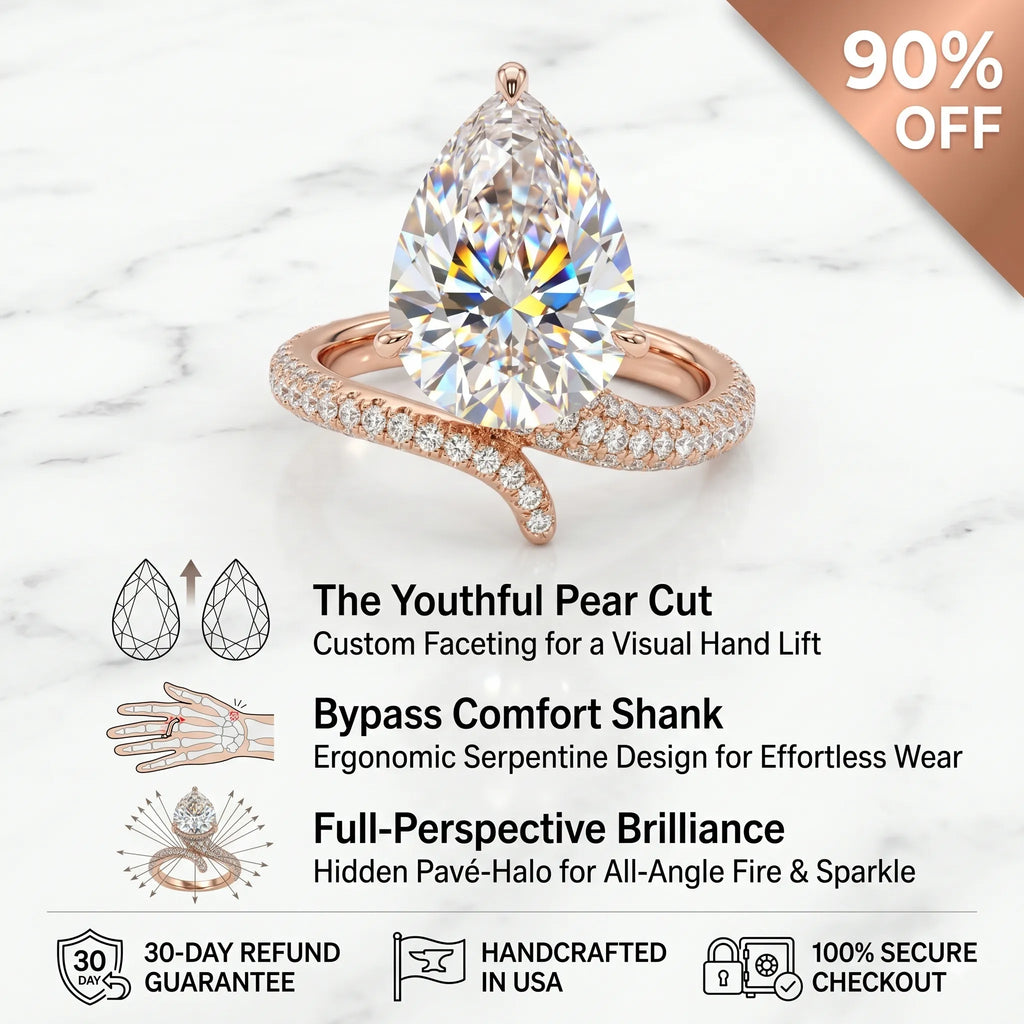 Large Pear-Cut Bypass Ring for Timeless Finger Elongation--Last Day Sale🔥90% OFF